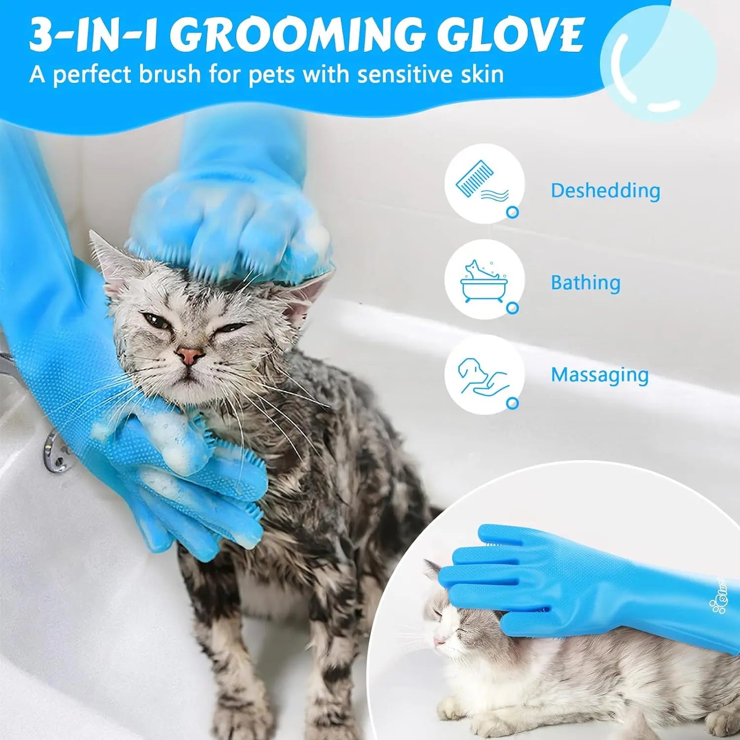 PET BATHING GLOVES